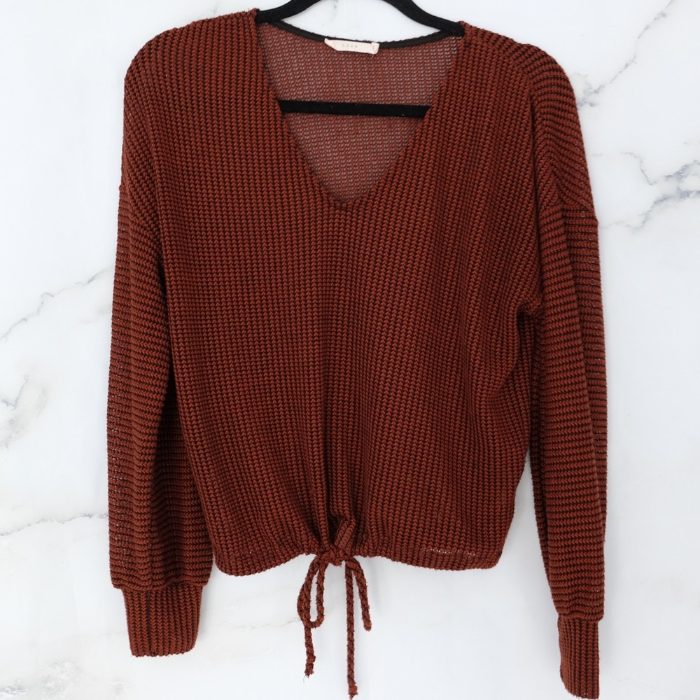 LUSH see through maroon sweater